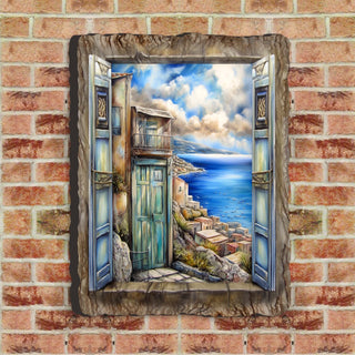 Coastal View Landscape Window Wall Art by G. DeBrekht Coastal Decor - 8492108W
