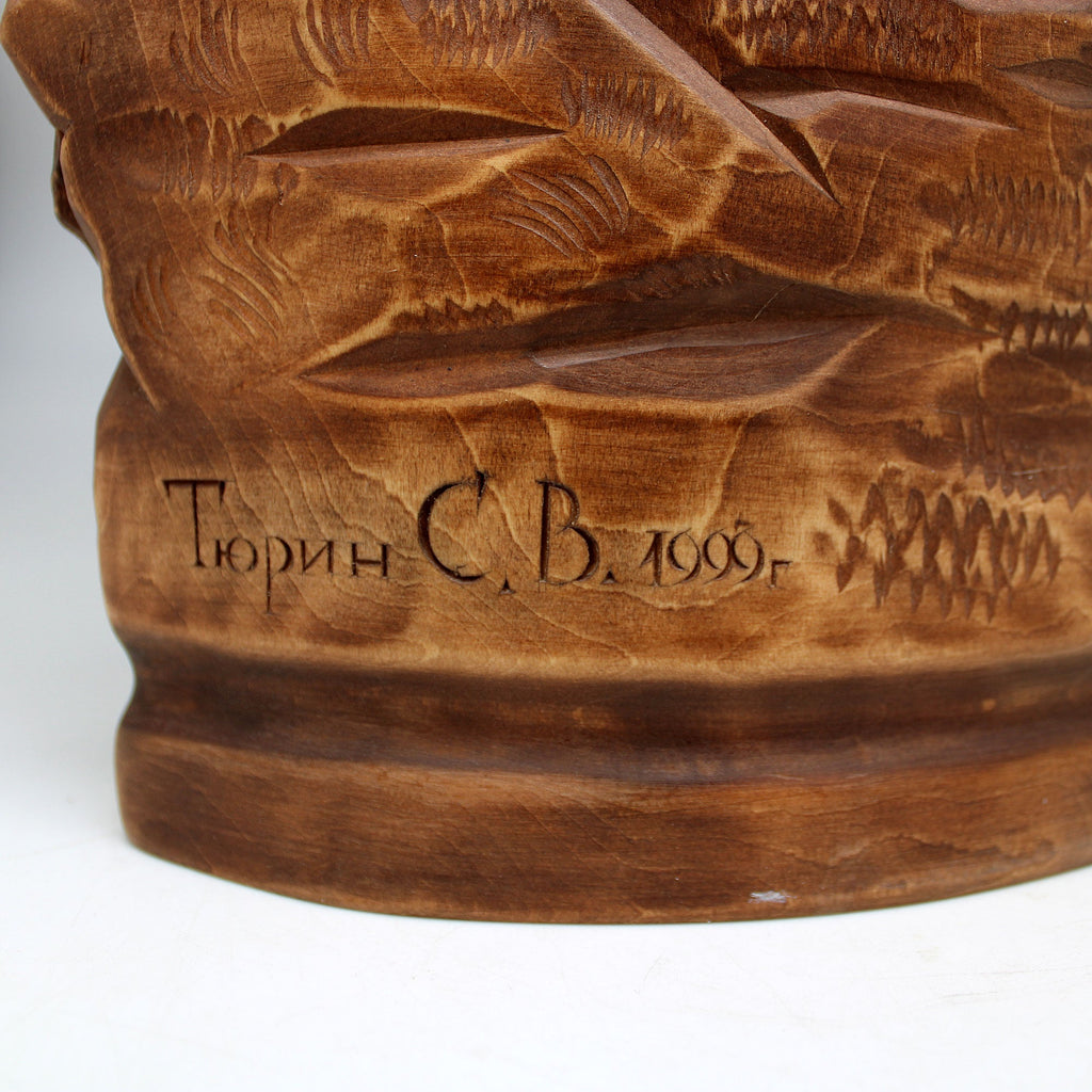 One-of-a-Kind Boar WOODCARVED Handpainted Figurine 15