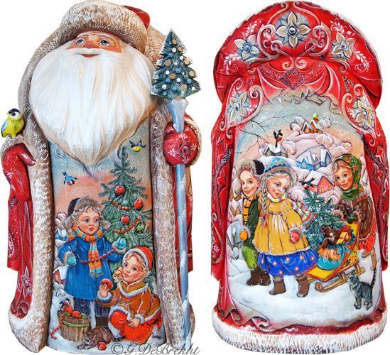 Fun for all Santa, Hand-Painted WOODCARVED Figurine by G. DeBrekht - SPECIAL ORDER *** PRE-ORDER - Handmade Just for You! ***