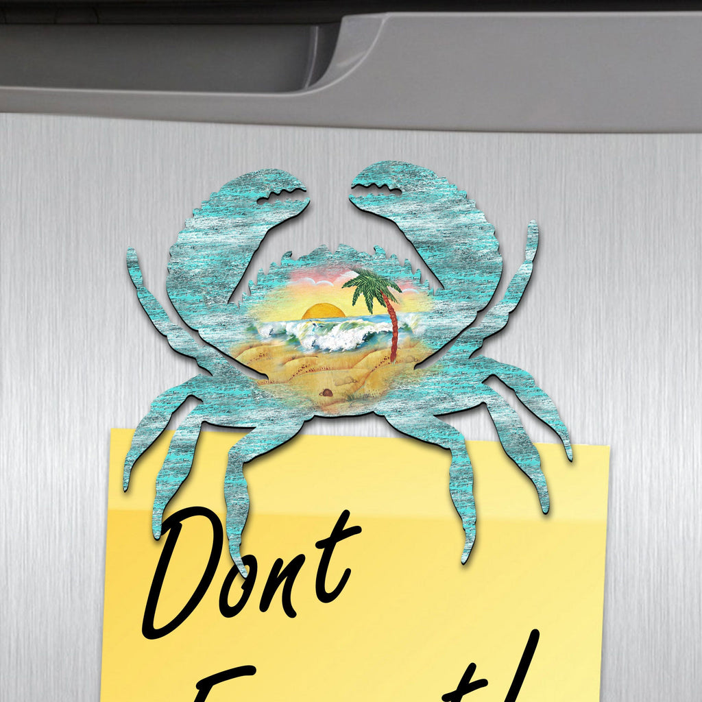 Rustic Crab Shaped Refrigerator Coastal Magnets Set of 3