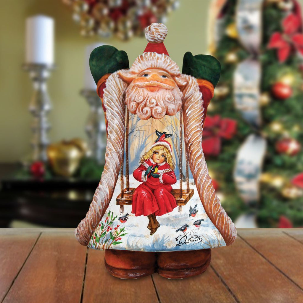 Children Fun Santa Handcrafted Christmas Figurine - G. DeBrekht - Christmas Santa Snowman Decor - 531211