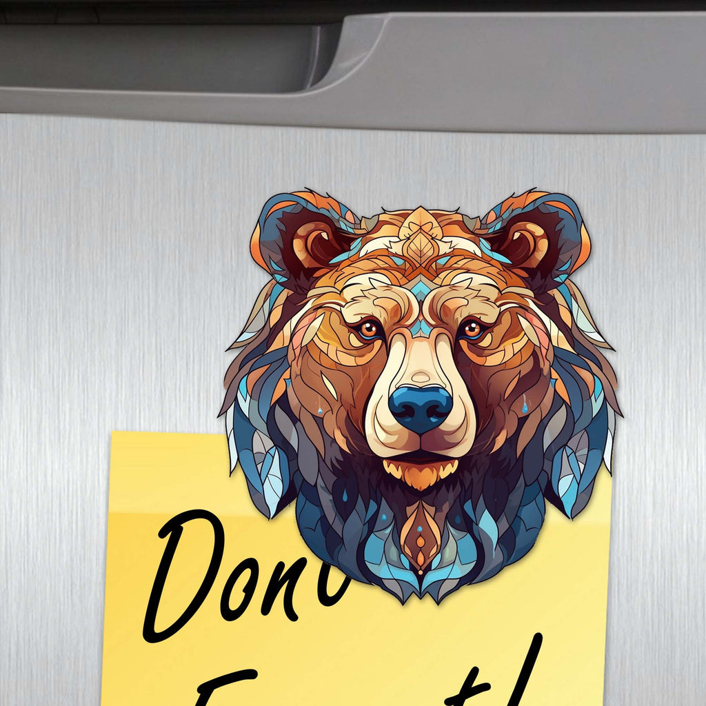 Mystical Bears Decorative Eco Wood Magnets Set of 6 by G. Debrekht - Wildlife Decor - 8090120G-S6