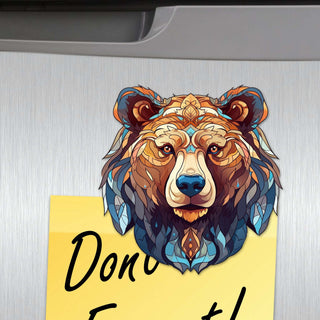 Mystical Bears Decorative Eco Wood Magnets Set of 6 by G. Debrekht - Wildlife Decor - 8090120G-S6