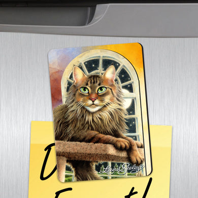 Stargazer Green Cat Shape Refrigerator Magnets by Laura Seeley Set of 3