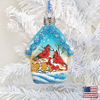 Cardinal House Mercury Glass Ornament by G. DeBrekht - Wildlife Holiday Decor - 739421