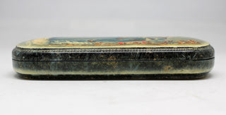 Handpainted One-of-a-Kind Papier Mache Lacquered Miniature Box 2.5 x 6 x 1