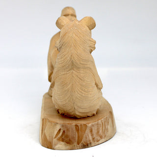 One-of-a-Kind The Man and the Bear Wood Carved Figurine 7x5.5