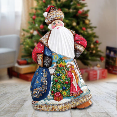 Santa Tree and Angel Hand-Painted WOODCARVED Masterpiece by G. DeBrekht - Christmas Decor - 8214816 *** PRE-ORDER - Handmade Just for You! ***