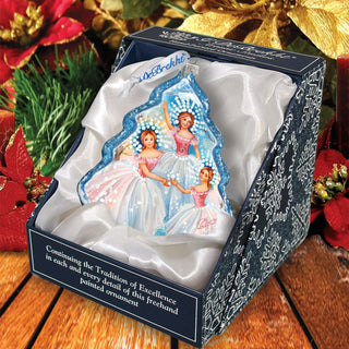 Snowflakes Tree Glass Ornament by G. DeBrekht - Christmas Santa Snowman Decor - 762-027