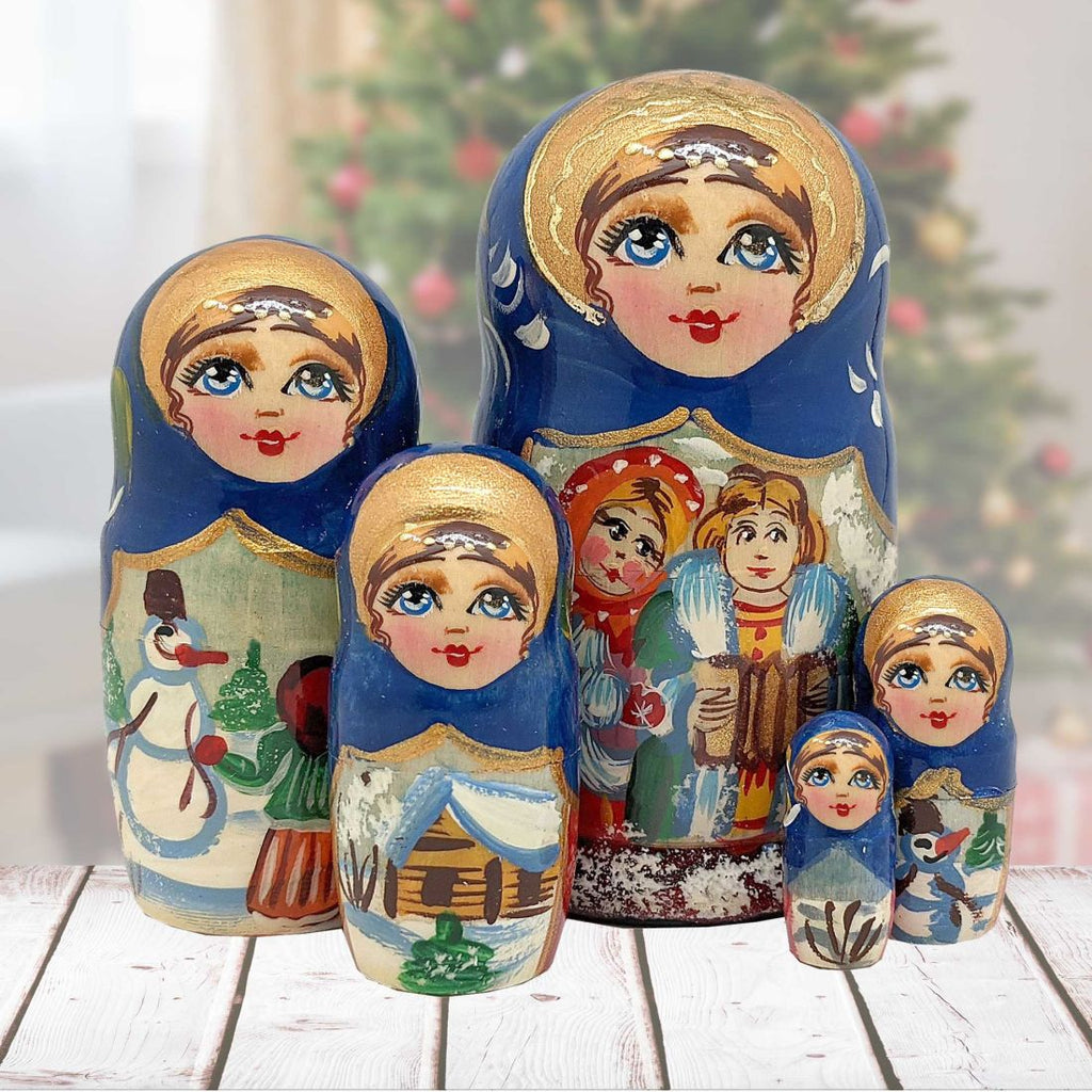 Fairy Tale Matreshka Nesting Hand-Painted Dolls Set of 5 by G. DeBrekht - Christmas Decor - 140073