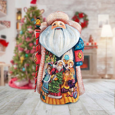 Magic Night Father Frost Santa Hand-Painted WOODCARVED Masterpiece by G. DeBrekht - Christmas Decor - 241122 *** PRE-ORDER - Handmade Just for You! ***