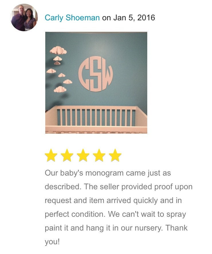 Wooden Personalized Monogram - Large 36