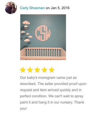 Wooden Personalized Monogram - Large 36