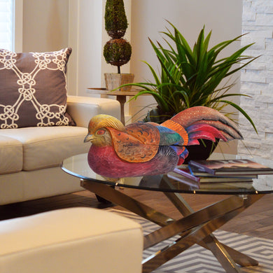 One-of-a-Kind Mandarin Duck Box Figurine Hand Carved Wooden 27x7 by G.DeBrekht - Nature Wood Carving