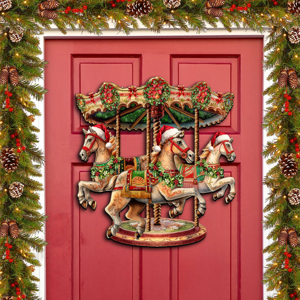 Christmas Carousel Holiday Door Decor by G. Debrekht - Christmas Decor - 8611030H