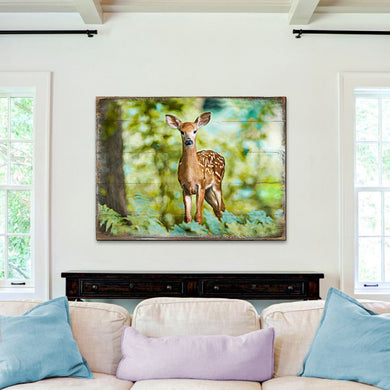 Forest Deer Art Wooden Wall Art by Nature Wonders - Nature Wildlife Decor - 95290B