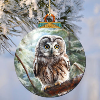Alaskan Arctic Owl Wooden Ornaments by G.Debrekht - Wildlife Holiday Decor - 870050