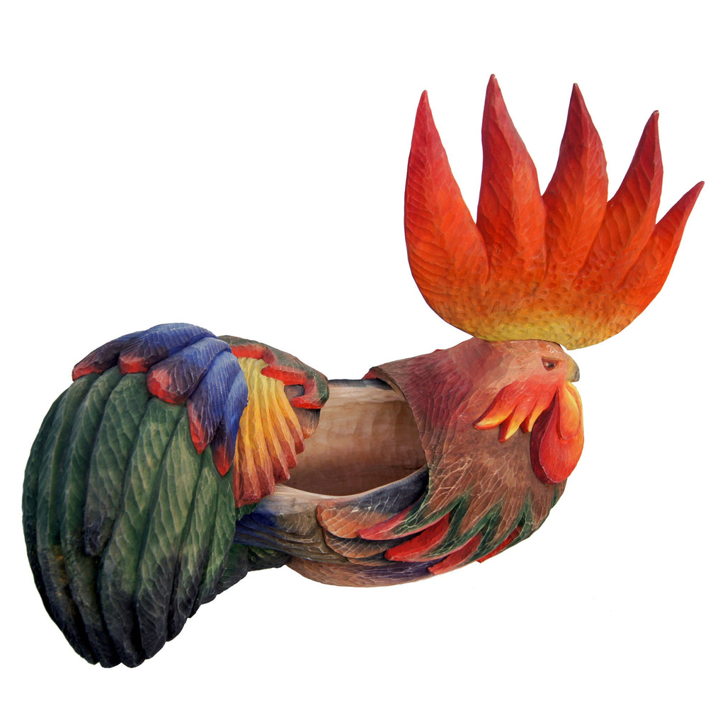 One-of-a-Kind Golden Rooster Hand carved Oversized Wooden Box / Figurine 16