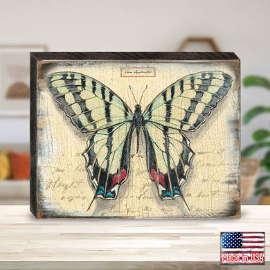 Mykonos Vintage Butterfly Wooden Wall Art by Nature Wonders - Nature Wildlife Decor - 95315B