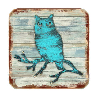 Owl Wooden Cork Coasters Gift Set of 4 by Nature Wonders - Nature Wildlife Decor - 8198218-9C-S4