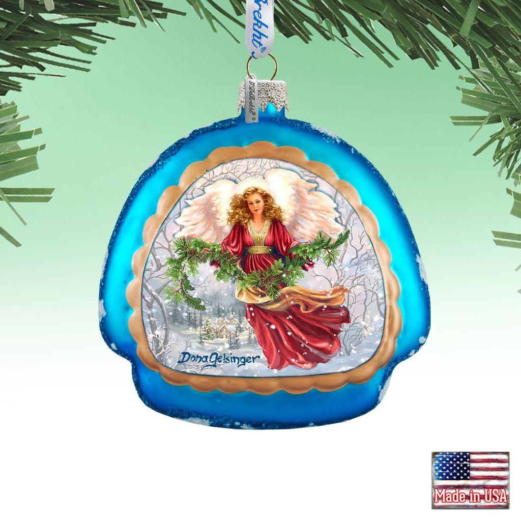 Snowfall Angel Glass Ornament by D. Gelsinger - Nativity Holiday Decor - 756-102-DG