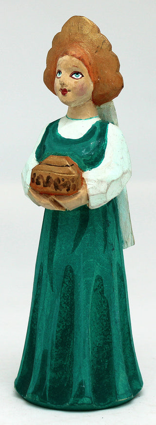 One-of-a-Kind Women with Box Wood Carved Ornament 5.5