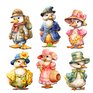 Easter Ducks Decorative Eco Wood Magnets Set of 6 by G. Debrekht - Easter Decor - 8090043G-S6