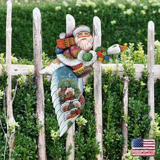 Goose Traveling Santa Christmas Door Decor by G. DeBrekht - Christmas Santa Snowman Decor - 8114060H