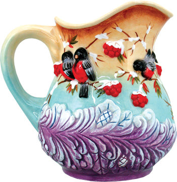 Ceramic Winter Birds Creamer G.DeBrekht Limited Edition