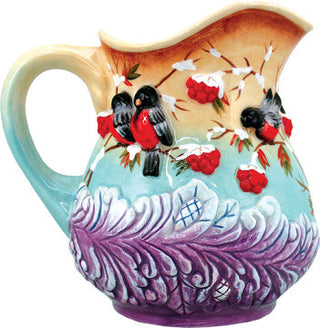 Ceramic Winter Birds Creamer G.DeBrekht Limited Edition