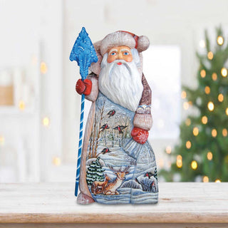Jolly Forester Santa Hand-Painted WOODCARVED Masterpiece by G. DeBrekht - Wildlife Holiday Decor - 210151 - SPECIAL ORDER *** PRE-ORDER - Handmade Just for You! ***