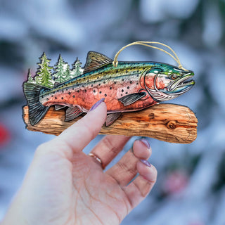 Splendid Sockeye Wooden Ornaments by G.Debrekht - Wildlife Holiday Decor - 8710109-2