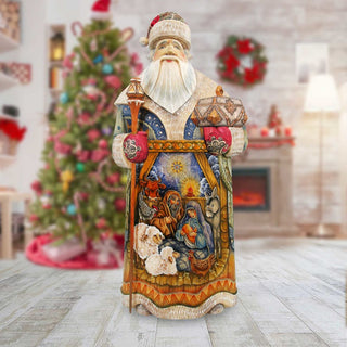 Nativity Santa Hand-Painted WOODCARVED Masterpiece by G. DeBrekht - Nativity Holiday Decor - 215624 *** PRE-ORDER - Handmade Just for You! ***