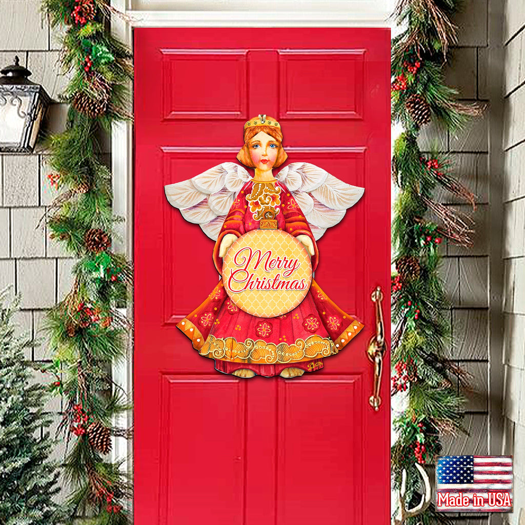 Dated Merry Christmas Angel Door Hanger by G. DeBrekht - Designocracy - 8152722H-MCH