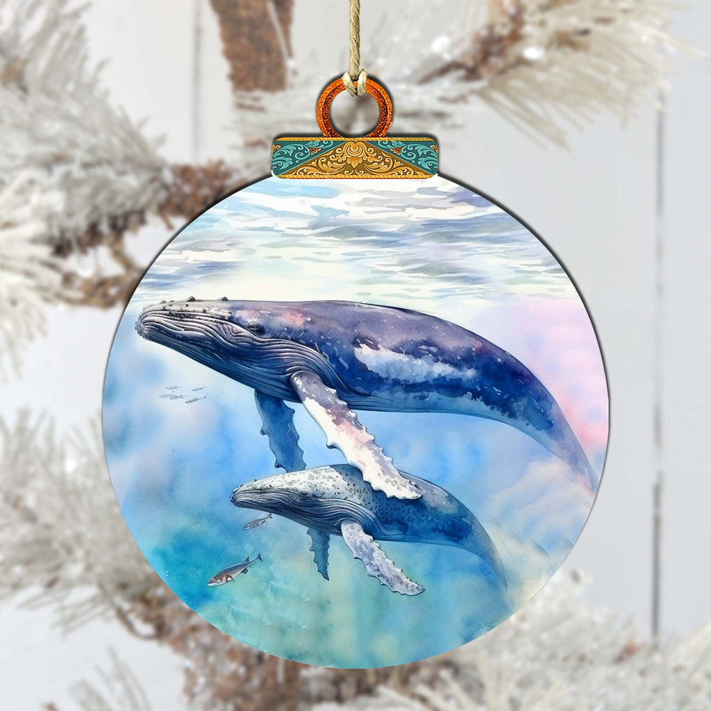 Humpback Harmony Wooden Ornaments by G.Debrekht - Wildlife Holiday Decor - 870012