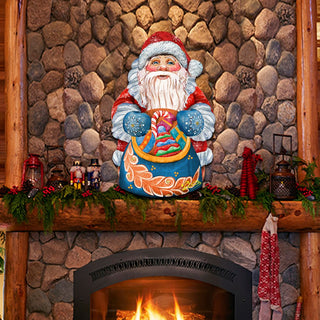 Birdie Santa Christmas Door Decor by G. DeBrekht - Christmas Santa Snowman Decor - 8117902H