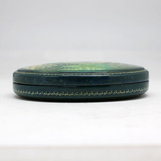 Handpainted One-of-a-Kind Papier Mache Lacquered Miniature Box 3.75 x 5 x 1 Unique Handmade Gift Collectible and Home Decoration