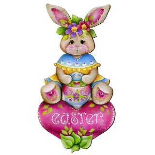 Handcrafted Easter Bunny Wooden Door Hanger – Easter Gift - Spring Wall Decor - Easter Front Door Sign by J. Mills-Price - 8652826H