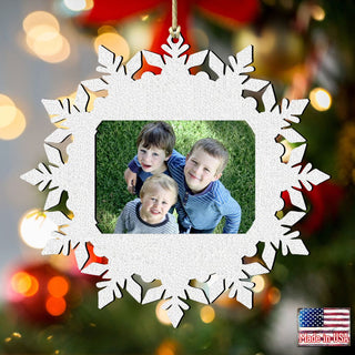 Snowflake Christmas Picture Frame Ornaments - Ornament for Photo by G.DeBrekht - Christmas Decor - 8141154PF