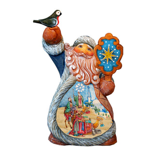 Three Kings Santa Tiny Tale Santa Handcrafted Christmas Figurine - G. DeBrekht - Christmas Santa Snowman Decor - 561635