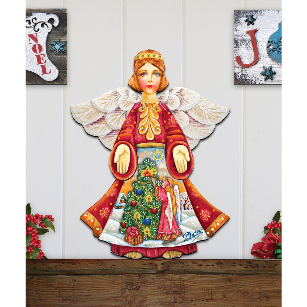 Christmas Tree Angel Nativity Door Decor by G. DeBrekht - Nativity Holiday Decor - 8154103H