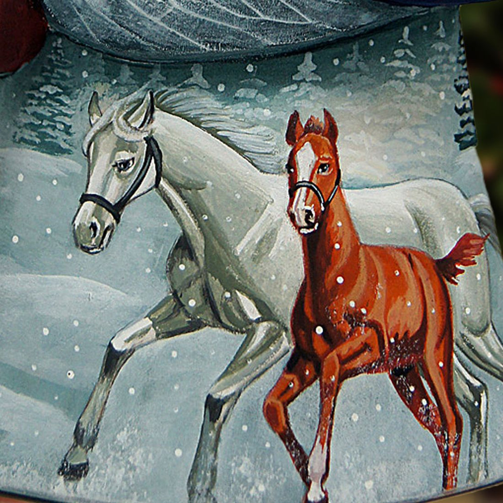 Horse Play Village Santa Hand-Painted WOODCARVED Masterpiece by G. DeBrekht - Wildlife Holiday Decor - 821481 *** PRE-ORDER - Handmade Just for You! ***