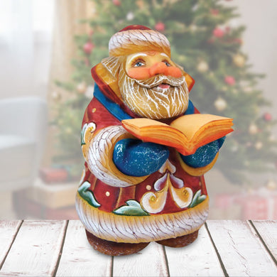 Mini Scholar Santa Handcrafted Christmas Figurine - G. DeBrekht - Christmas Santa Snowman Decor - 517655