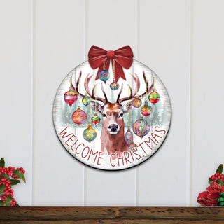 Welcome Christmas Front Door Welcome Sign, Wooden Front Porch Decor by G. Debrekht Christmas Decor - 933118H