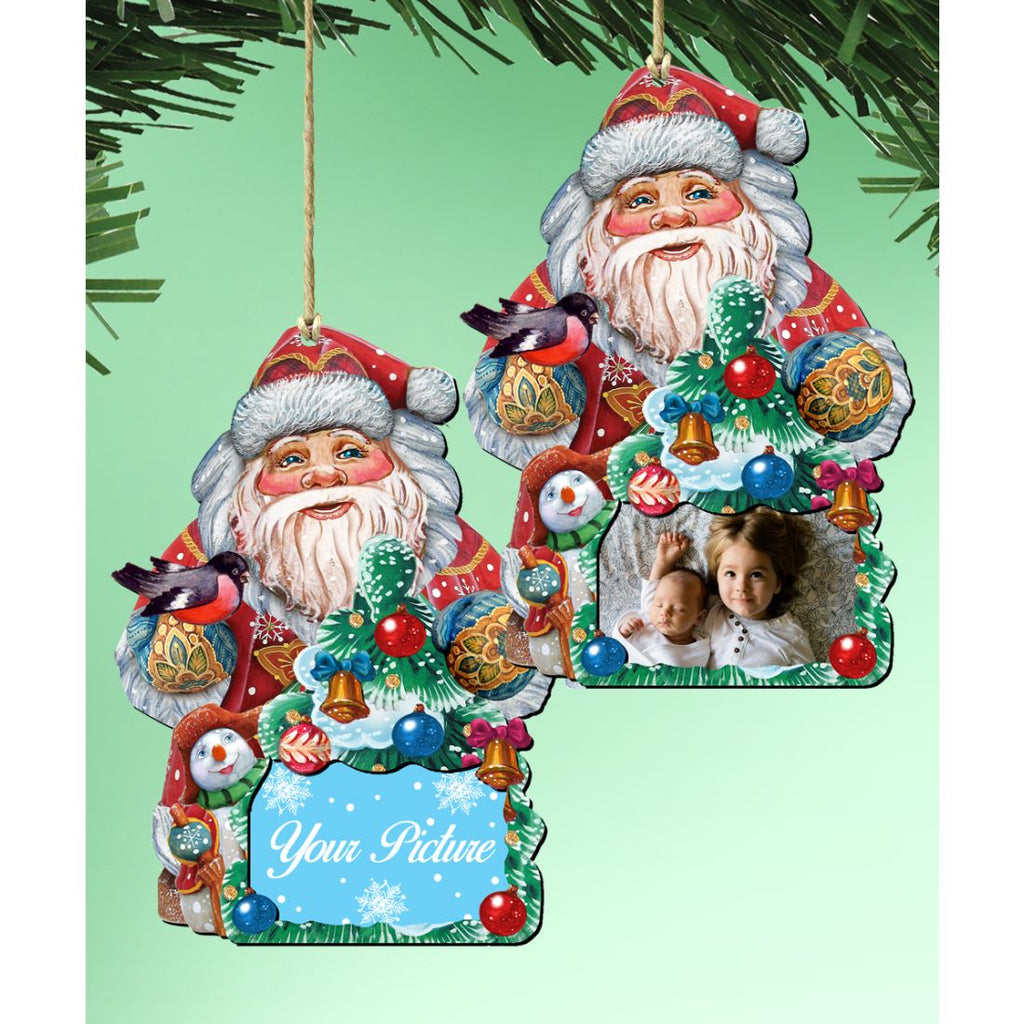 Santa Christmas Picture Frame Ornaments - Ornament for Photo - Christmas Santa Snowman Decor - 8119181PF