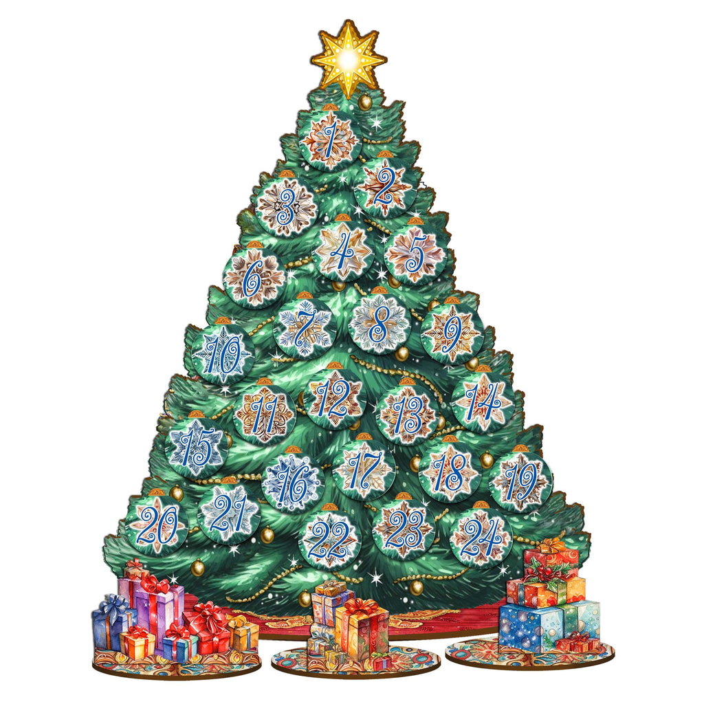 Advent Calendar Christmas Tree Eco Wood Set by G.DeBrekht Christmas Decor - 8091504