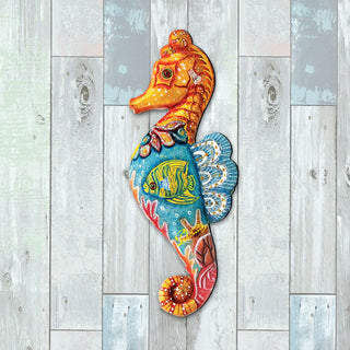Seahorse Beach House Coastal Door Decor by G. DeBrekht - Coastal Holiday Decor - 8126111H