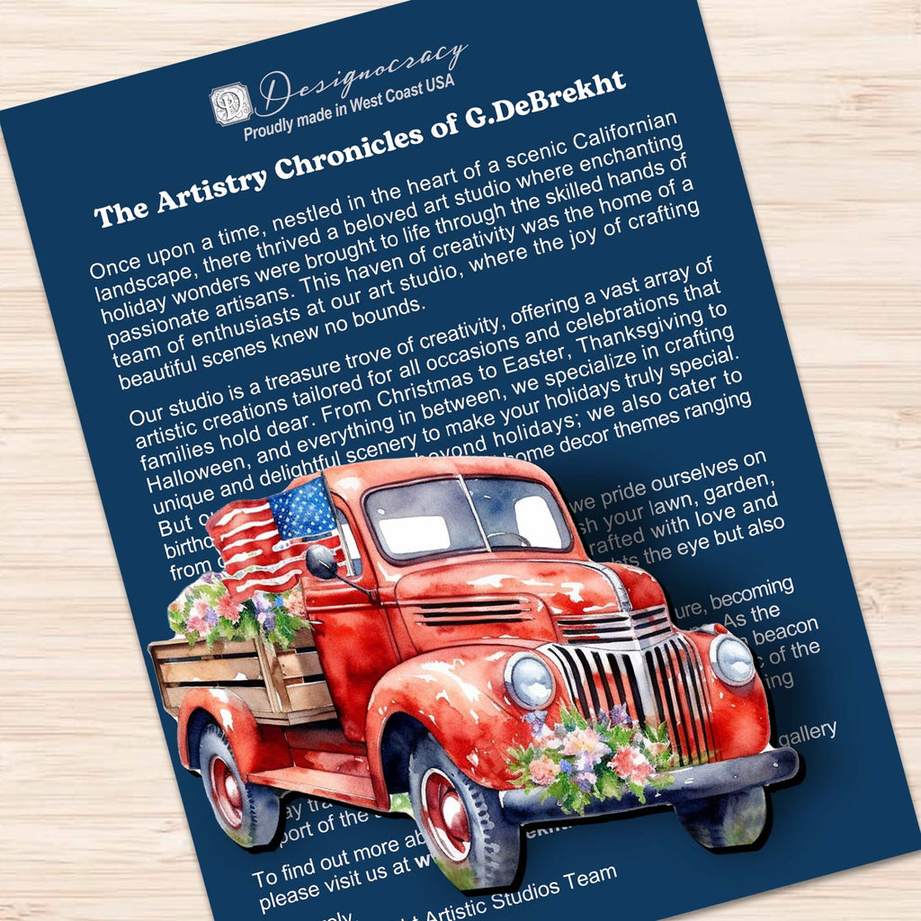 American flag Clip-On Eco Wood Decorative Ornaments Set of 3 by G. Debrekht - Patriotic Decor - 8091002C-S3