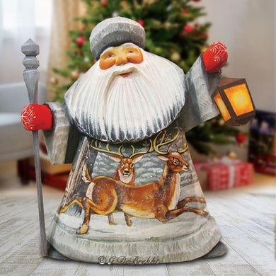 Santa Playful Elks Hand-Painted WOODCARVED Masterpiece by G. DeBrekht - Wildlife Holiday Decor - 8215674 *** PRE-ORDER - Handmade Just for You! ***