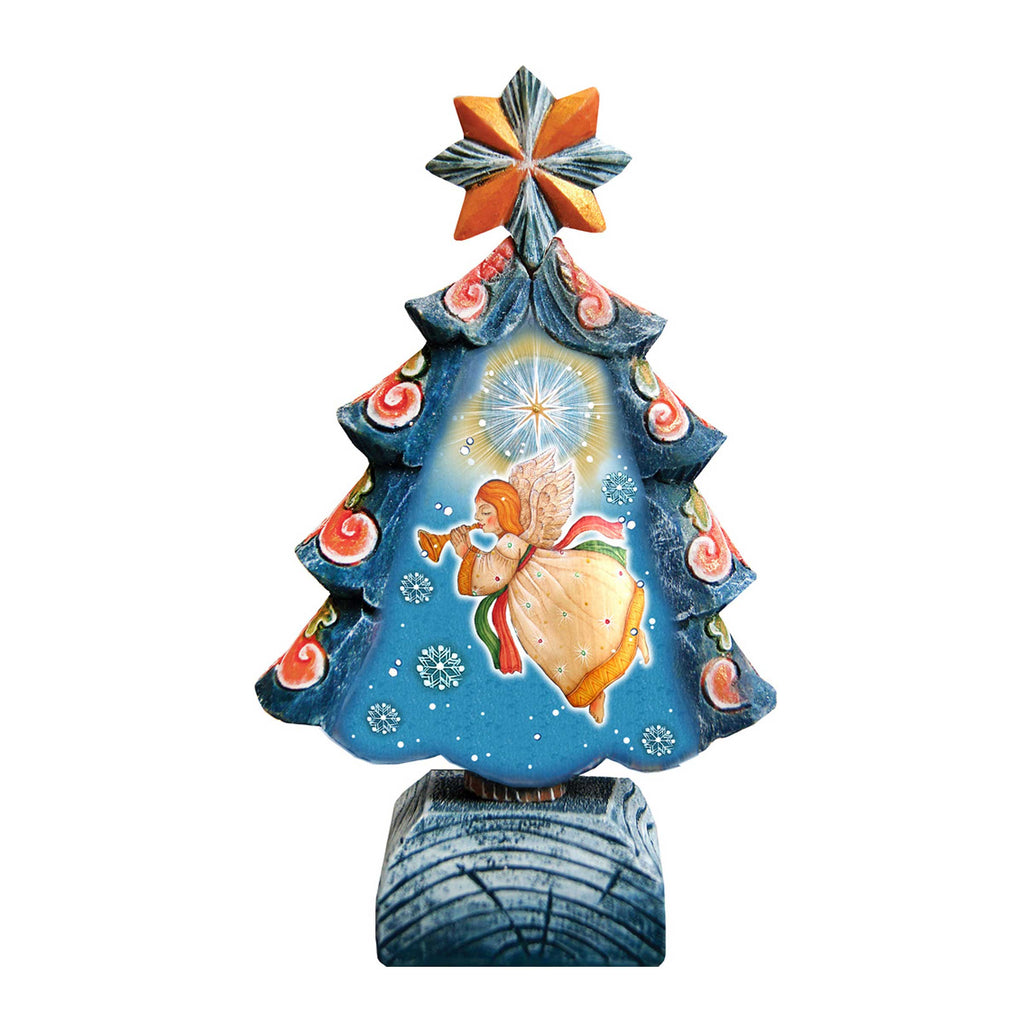 Nativity Angels Tree Handcrafted Christmas Figurine - G. DeBrekht - Christmas Santa Snowman Decor - 588054S